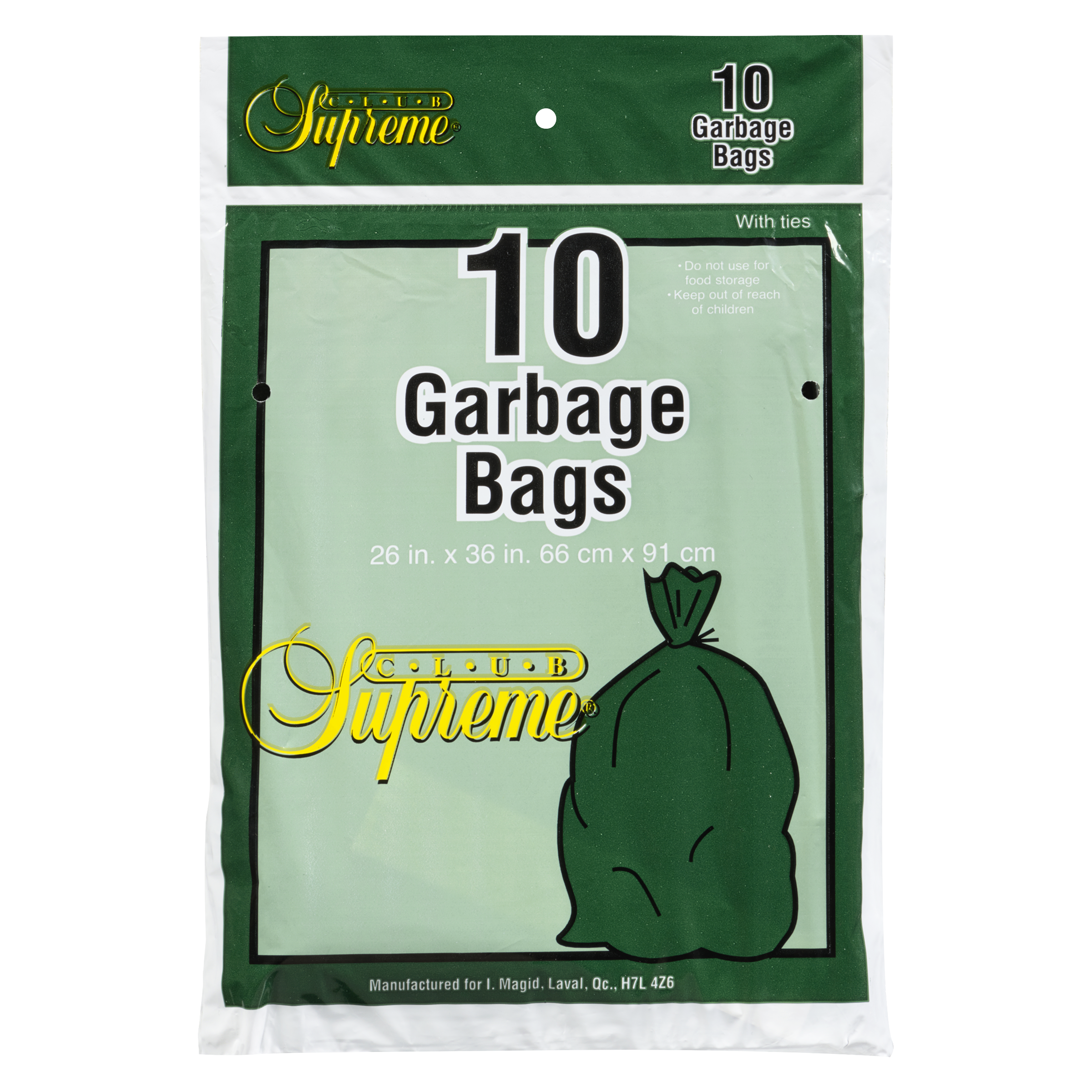 CLUB SUPREME GARBAGE BAGS O/D
